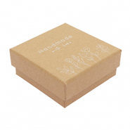 Cajitas de joyería (regalo) "handmade with love" flores Marrón claro