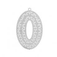 Colgantes Acero Inox bohemios óvalo Plateado