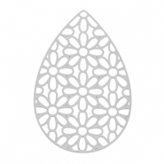 Colgantes Acero Inox bohemios gota Plateado