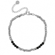 Pulseras Acero Inox Plateado-negro