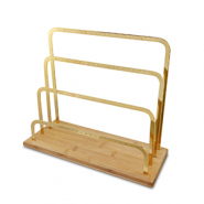 Expositor de joyería para pendientes Natural-dorado