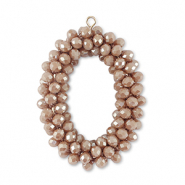 Colgantes faceteados &oacute;valo P&uacute;rpura malva