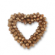 Colgantes faceteados coraz&oacute;n marr&oacute;n cobrizo