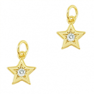 Metal TQ lat&oacute;n colgante zirconia Estrella Dorado