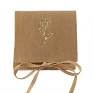 Bolso de joyer&iacute;a flor Marr&oacute;n sierra-dorado