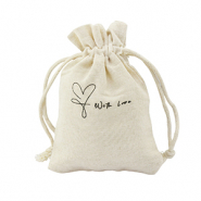 Bolso en lino "with love" Blancuzco