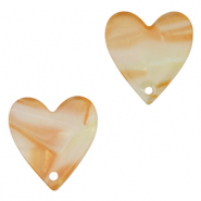 Colgantes de resina coraz&oacute;n Naranja cobrizo