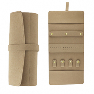 Estuche de joyas para viaje grande gris pardo