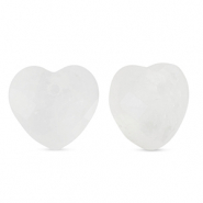 Colgante de piedra natural Vidrio coraz&oacute;n Blanco