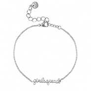 Pulseras Acero Inox ''girlsquad'' Plateado