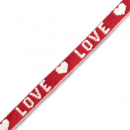 Cinta con texto "love" Rojo-blanco