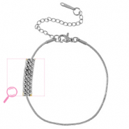 Pulseras Acero Inox Plateado