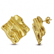 Pendientes Acero Inox cuadrado Dorado