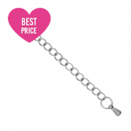 Fornituras Acero inox extención de cadena gota Plateado