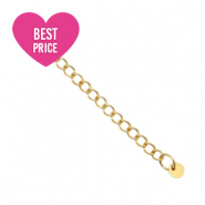 Fornituras Acero inox extención de cadena moneda 4mm Dorado