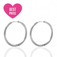 Pendientes Acero Inox criolla 20mm Plateado