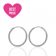 Pendientes Acero Inox criolla 11mm Plateado