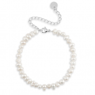 Pulseras Acero inox perlas Plateado
