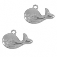 Colgantes Acero Inox ballena Plateado