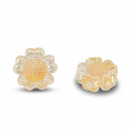 Abalorios acr&iacute;licos flor Transparente naranja