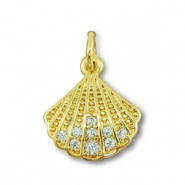 Metal TQ lat&oacute;n colgante concha Dorado
