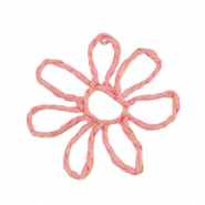 Colgantes Rafia flor 55mm Rosa claro