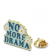 Pins "No more drama" Azul-dorado