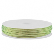 Hilo macramé trenzado 1mm Verde claro-dorado metálico