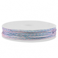 Hilo macramé trenzado 0,8mm Rosado-azul metálico