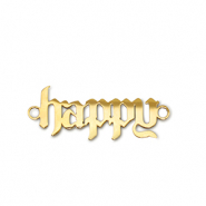 Colgantes Acero Inox entrepieza ''happy'' Dorado
