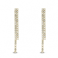 Pendientes Acero Inox con strass irregular Dorado