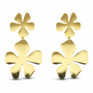 Pendientes Acero Inox flor Dorado