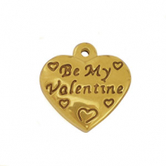 Colgantes Acero Inox corazón Dorado