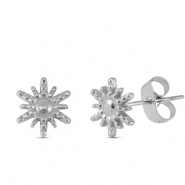 Pendientes Acero Inox sol Plateado