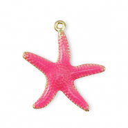 Metal TQ latón colgante estrella de mar Dorado-rosa oscuro