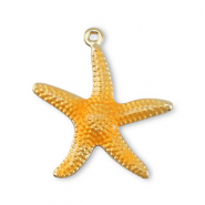 Metal TQ latón colgante estrella de mar Dorado-naranja