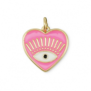 Metal TQ latón colgante corazón con ojo providencia Dorado-rosa-blanco