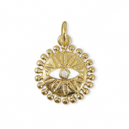 Metal TQ latón colgante zirconia ojo turco/nazar Dorado
