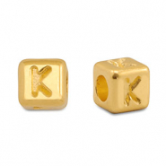 Abalorios letras metálicos DQ K Dorado (sin níquel)