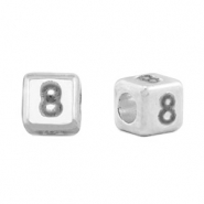 Abalorios letras metálicos DQ 8 Plata vieja (sin níquel)