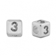 Abalorios letras metálicos DQ 3 Plata vieja (sin níquel)