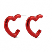 Pendientes trendy corazón Rojo