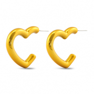 Pendientes trendy corazón Amarillo dorado