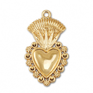colgantes metálicos corazón Dorado