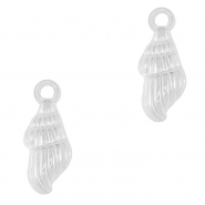 Colgantes Acero Inox concha Plateado