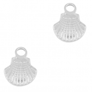 Colgantes Acero Inox concha Plateado