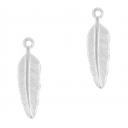 Colgantes Acero Inox pluma Plata