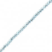 Abalorios faceteados redondos 2mm Azul claro met&aacute;lico