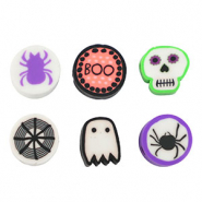 Abaloriosde de polímeros Halloween Multicolor Naranja-negro-blanco