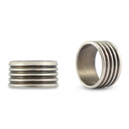 Correderas met&aacute;lica DQ anillo con acanalado Plata vieja (sin n&iacute;quel)